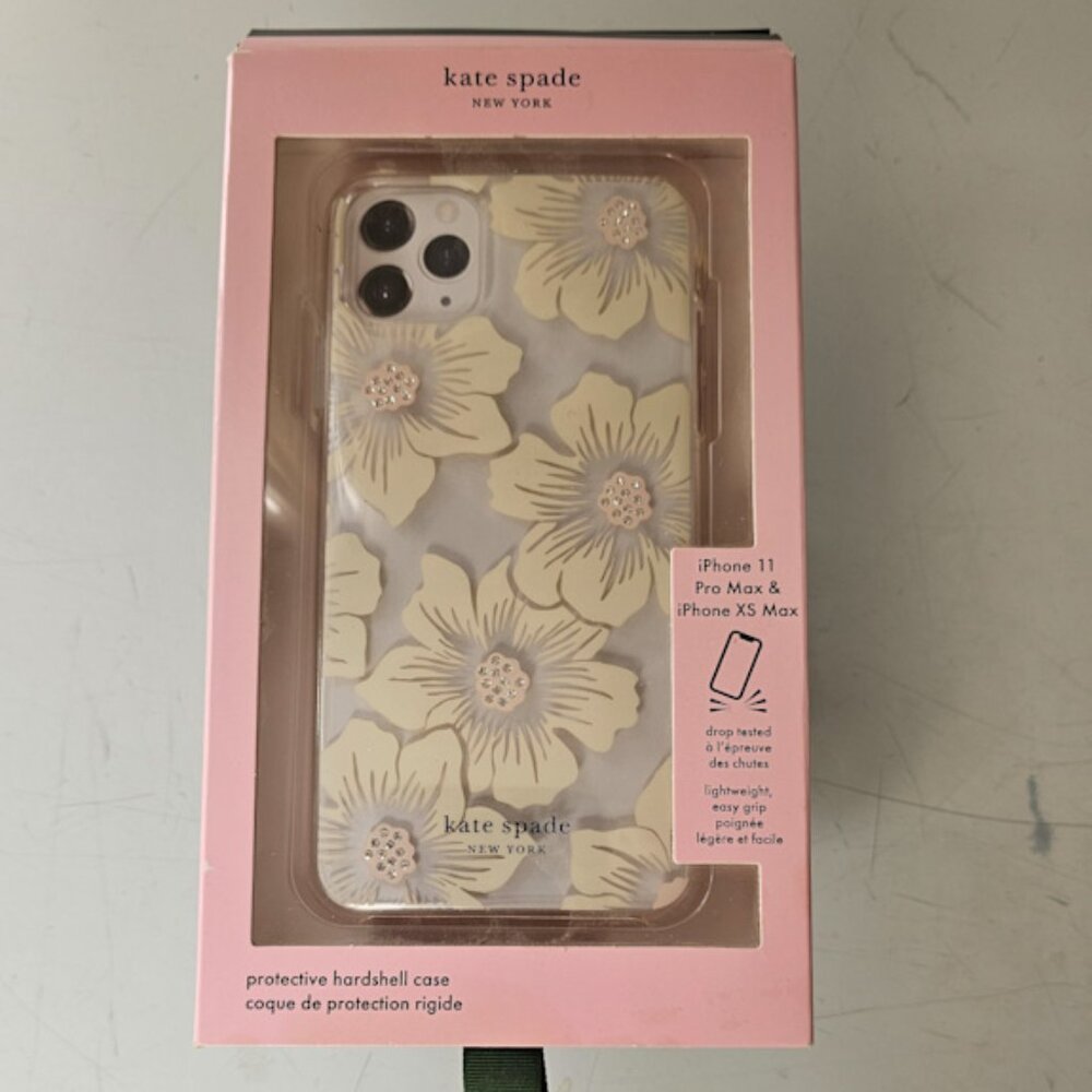 iPhone 11 Pro Max Kate Spade phone cover, clear with flower pattern